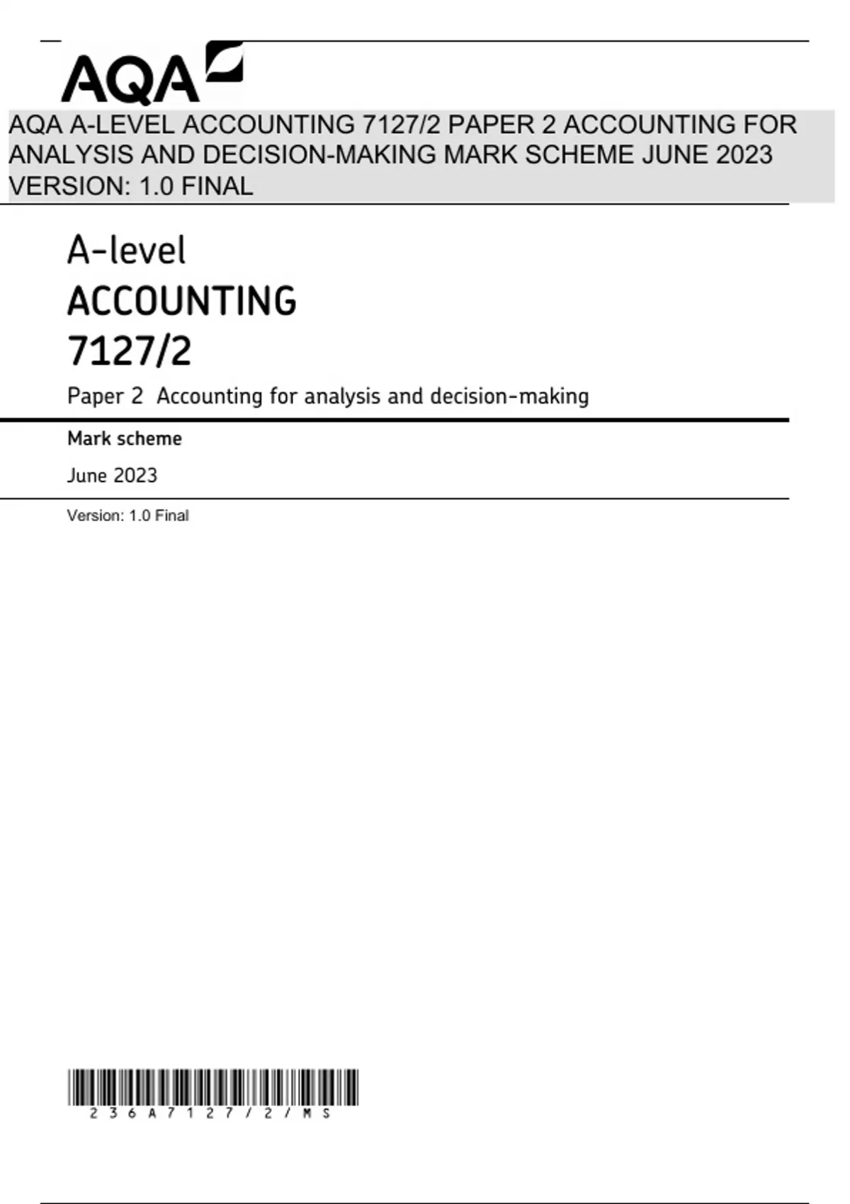 aqa-a-level-accounting-7127-2-paper-2-accounting-for-analysis-and