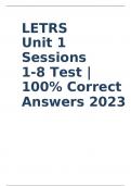 LETRS Unit 1 Sessions 1-8 Test | 100% Correct Answers 2023