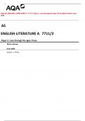 AQA AS  ENGLISH LITERATURE A  7711/2  Paper 2  Love through the ages: Prose Mark scheme June  2023