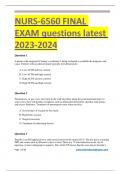 NURS-6560 FINAL EXAM questions latest 2023-2024