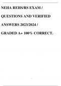 NEHA REHS/RS EXAM / QUESTIONS AND VERIFIED ANSWERS 2023/2024 / GRADED A+ 100% CORRECT.
