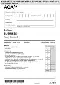 AQA A-LEVEL BUSINESS PAPER 2 BUSINESS 2 7132/2 JUNE 2023 QUESTIONS PAPER