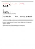 AQA AS GERMAN Paper 1  Listening Test Transcript MAY 2023