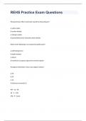 REHS Practice Exam Questions with complete and correct answers