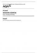 AQA A-level MODERN HEBREW Paper 1 Reading and Writing Insert 2023