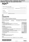 AQA AS CHEMISTRY PAPER 1 INORGANIC AND PHYSICAL CHEMISTRY 7404/1 MAY 2023 QUESTIONS PAPER