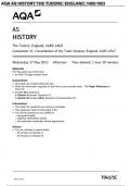 AQA AS HISTORY The Tudors: England, 1485–1603 Component 1C Consolidation of the Tudor Dynasty: England, 1485–1547  7041/1C MAY 2023 QUESTIONS PAPER