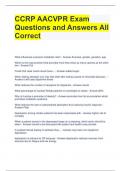 CCRP AACVPR Exam Questions and Answers All Correct