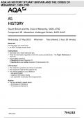 AQA AS HISTORY Stuart Britain and the Crisis of Monarchy, 1603–1702 Component 1D Absolutism challenged: Britain, 1603–1649 7041/1D MAY 2023 QUESTIONS PAPER