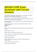 SOCRA CCRP Exam Questions with Correct Answers 