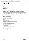 AQA AS HISTORY The Wars of the Roses, 1450–1499 Component 2B The Fall of the House of Lancaster, 1450–1471 7041/2B MAY 2023 QUESTIONS PAPER