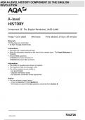 AQA A-level HISTORY Component 2E The English Revolution, 1625–1660 7042/2E JUNE 2023 QUESTIONS PAPER