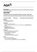 AQA A-LEVEL HISTORY Component 2M  Wars and Welfare: Britain in Transition,  1906–1957 QP JUNE 2023