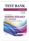 TEST BANK Nursing Research in Canada: Methods, Critical Appraisal, and Utilization (4th Ed) By LoBiondo-Wood; Haber; Cameron; Singh