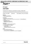 AQA A-level HISTORY Component 2O Democracy and Nazism: Germany, 1918–1945 7042/2O JUNE 2023 QUESTIONS PAPER