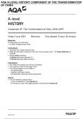 AQA A-level HISTORY Component 2P The Transformation of China, 1936–1997  7042/2P JUNE 2023 QUESTIONS PAPER