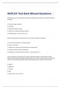 NAPLEX Test Bank Missed Questions and 1oo% correct  answers