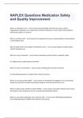NAPLEX Questions: Medication Safety and Quality Improvement with verified correct answers