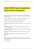 ACA 2023 Exam Questions and Correct Answers 