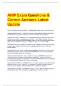 AHIP Exam Questions &  Correct Answers Latest  Update