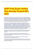 AHIP Final Exam Verifed  Test Already Passed 90% 2023