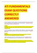 ATI FUNDAMENTALS EXAM QUESTIONS  CORRECTLY  ANSWERED