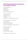 C214 Financial Management Overview Concept Quiz Answers Exam Solved 100% Correct!!