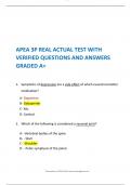  APEA 3P REAL ACTUAL TEST WITH VERIFIED QUESTIONS AND ANSWERS GRADED A+