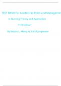 TEST BANK For Leadership Roles and Management Functions in Nursing Theory and Application 11th Edition By Bessie L. Marquis, Carol Jorgensen Huston| Complete Chapter's 1 - 25 | 100 % Verified