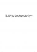 NU 621 Week 4 Exam Questions With Correct Answers Latest 2023-2024 (GRADED A+)