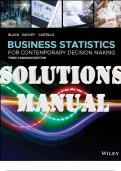 SOLUTIONS MANUAL for Business Statistics: For Contemporary Decision Making, Canadian Edition 3rd Edition by Ken Black, Bayley and Castillo. | Complete Chapters 1-19