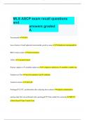 MLS ASCP exam recall questions & Answers 2023! 100% CORRECT ANSWERS