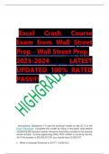 Excel Crash Course Exam from Wall Street Prep - Wall Street Prep.  2023-2024 LATEST UPDATED 100% RATED PASS!!! 