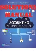 TEST BANK and SOLUTIONS MANUAL for Accounting Information Systems 14th Edition by Marshall Romney; Paul Steinbart.  | Complete 22 Chapters