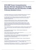 NYS EMT Exam Comprehensive Review (Review Questions for the NYS BLS Protocols and NYS Bureau of EMS Policies) Quizzes & Ans..