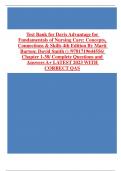 Test Bank for Davis Advantage for Fundamentals of Nursing Care: Concepts, Connections & Skills 4th Edition By Marti Burton; David Smith () /9781719644556/ Chapter 1-38/ Complete Questions and Answers A+