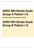 APEX NIH Stroke Scale Group A Patient 1-6 APEX NIH Stroke Scale Group B Patient 1-6.