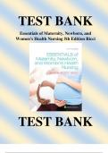 Essentials of Maternity, Newborn, and Women's Health Nursing 5th Edition Ricci Test Bank.