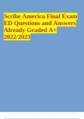 Scribe America Final Exam  ED Questions and Answers  Already Graded A+  2022/2023