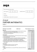 Aqa A-level Further Mathematics (7367/2) Question Paper June2023