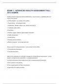 EXAM 1 - ADVANCED HEALTH ASSESSMENT FALL 2013 AGMSN