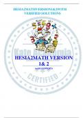 HESI A2 MATH VERSION 1& 2 WITH VERIFIED SOLUTIONS
