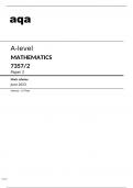 Aqa A-level Mathematics (7357/2) Mark Scheme June2023.