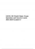 GEOG 101 Week 8 Quiz | Exam Questions and Answers Latest 2023-2024 | GEOG 101 Quiz 6 Week 6 South Asia and East Asia Questions and Answers & GEOG 101 Quiz 5 Week 5 North Africa/Southwest Asia (Questions and Answers) 2023/2024 | 100% Verified