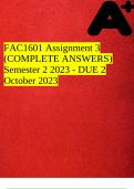 FAC1601 Assignment 3 (COMPLETE ANSWERS) Semester 2 2023 - DUE 2 October 2023