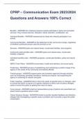 CPRP – Communication Exam 2023/2024 Questions and Answers 100% Correct