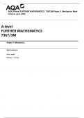 AQA A-level FURTHER MATHEMATICS  7367/3M Paper 3  Mechanics Mark  scheme June 2023 