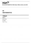 AQA AS MATHEMATICS 7356/2 Paper 2 Mark scheme June 2023