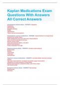 Kaplan Medications Exam Questions With Answers All Correct Answers