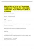FAMILY NURSE PRACTITIONER LABS ANCC EXAM PREPARATION EXAM |218 QUESTIONS WITH 100% CORRECT ANSWERS